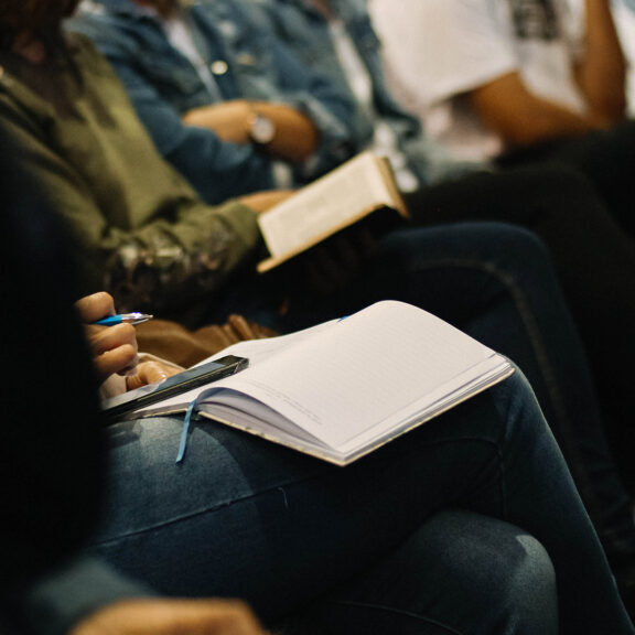 People listening in church